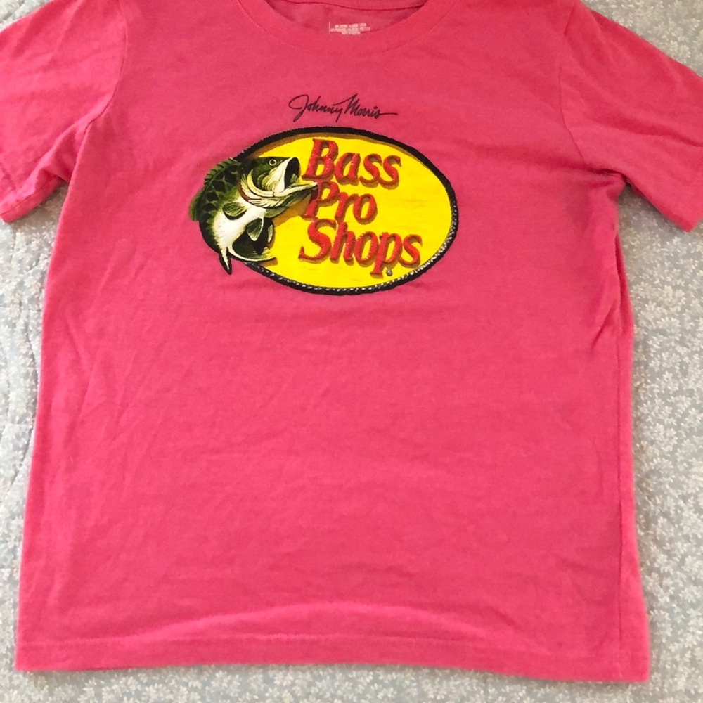 Size Large Girls Tee shirt Bass Pro shop hot pink